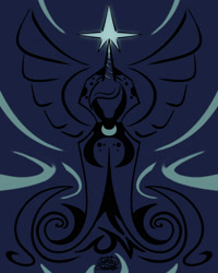Size: 1600x2000 | Tagged: safe, artist:smooth-criminal-13, princess luna, alicorn, pony, a hearth's warming tail, cloak, clothes, magic, minimalist, solo, spirit of hearth's warming yet to come