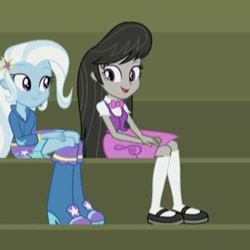 Size: 500x500 | Tagged: safe, derpibooru import, screencap, octavia melody, trixie, equestria girls, friendship games