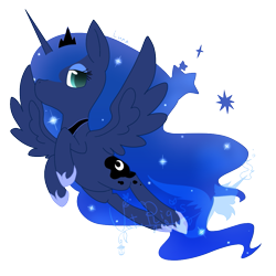 Size: 945x945 | Tagged: safe, artist:jisuppe, princess luna, alicorn, pony, flying, simple background, solo, transparent background, watermark