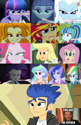 Size: 960x1484 | Tagged: safe, artist:themexicanpunisher, derpibooru import, edit, adagio dazzle, applejack, flash sentry, fluttershy, maud pie, pinkie pie, princess celestia, princess luna, principal celestia, rainbow dash, rarity, sci-twi, sonata dusk, sunset shimmer, trixie, twilight sparkle, twilight sparkle (alicorn), vice principal luna, alicorn, equestria girls, exploitable meme, female, flash sentry gets all the mares, flash sentry gets all the waifus, flashagio, flashdash, flashimmer, flashjack, flashlestia, flashlight, flutterflash, humane five, humane seven, humane six, imminent venereal disease, lunasentry, male, mare magnet, maudsentry, maury povich, meme, now you fucked up, pinkiesentry, pregnancy test, pregnancy test meme, senata, sentrity, sentrixie, shipping, straight, this shit never ends, waifu thief, you dun goofed