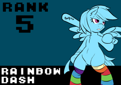 Size: 1280x894 | Tagged: safe, artist:sweethd, rainbow dash, pegasus, pony, bandage, baseball bat, clothes, crossover, no more heroes, rainbow socks, socks, solo, striped socks