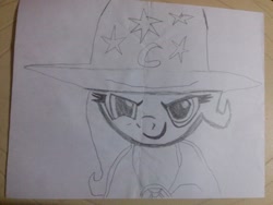 Size: 2560x1920 | Tagged: safe, artist:mariofan1985, derpibooru import, trixie, pony, unicorn, female, mare, sketch, smirk, solo