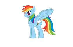 Size: 900x584 | Tagged: safe, artist:weaponlord206, rainbow dash, pegasus, pony, female, mare, simple background, smiling, solo, spread wings, white background, wings