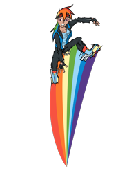 Size: 1322x1800 | Tagged: safe, artist:necroex, rainbow dash, humanized, jet set radio, solo