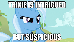 Size: 800x450 | Tagged: safe, derpibooru import, screencap, trixie, pony, unicorn, magic duel, female, image macro, mare, meme, solo, trixie yells at everything