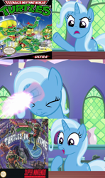 Size: 640x1080 | Tagged: safe, artist:mega-poneo, derpibooru import, edit, edited screencap, screencap, trixie, all bottled up, donatello, leonardo, meme, michelangelo, raphael, teenage mutant ninja turtles, teenage mutant ninja turtles: turtles in time, trixie fixing meme