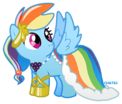 Size: 241x205 | Tagged: safe, artist:chat63, rainbow dash, pegasus, pony, chibi, clothes, dress, solo