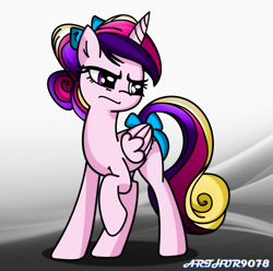 Size: 1089x1080 | Tagged: safe, artist:arthur9078, artist:kp-shadowsquirrel edits, princess cadance, alicorn, pony, solo, tail bow, teen princess cadance, vector