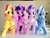 Size: 1024x768 | Tagged: safe, artist:nekokevin, derpibooru import, starlight glimmer, sunset shimmer, trixie, twilight sparkle, unicorn twilight, pony, unicorn, series:nekokevin's glimmy, bipedal, female, happy, irl, looking at you, magical quartet, mare, open mouth, photo, plushie, smiling, underhoof