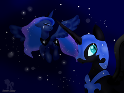 Size: 2000x1500 | Tagged: safe, nightmare moon, princess luna, alicorn, pony, crying, dark, night, sign, vent art