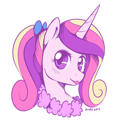 Size: 806x890 | Tagged: safe, artist:ende26, princess cadance, alicorn, pony, cute, cutedance, portrait, solo, tongue out