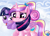 Size: 712x512 | Tagged: safe, artist:kuromi, princess cadance, twilight sparkle, alicorn, pony, clothes, filly, filly twilight sparkle, painting, scarf, snow, snowfall, teen princess cadance, younger