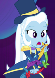 Size: 766x1080 | Tagged: safe, derpibooru import, screencap, trixie, better together, equestria girls, spring breakdown, cropped, hat, magic trick, solo, top hat