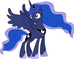 Size: 6034x4881 | Tagged: safe, artist:illumnious, princess luna, alicorn, pony, luna eclipsed, .ai available, absurd resolution, simple background, smiling, solo, transparent background, vector