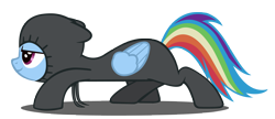 Size: 4000x1729 | Tagged: safe, artist:dipi11, rainbow dash, pegasus, pony, catsuit, ninja, simple background, solo, transparent background, vector