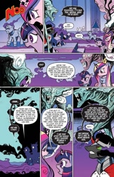 Size: 685x1054 | Tagged: safe, artist:andypriceart, idw, king sombra, princess cadance, rabia, shining armor, twilight sparkle, twilight sparkle (alicorn), alicorn, pony, umbrum, unicorn, siege of the crystal empire, spoiler:comic, spoiler:comic37, comic, female, horn crystals, magic suppression, mare, official comic, petrification, speech bubble