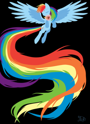 Size: 1696x2336 | Tagged: safe, artist:yuki-orin, rainbow dash, pegasus, pony, blue coat, female, long mane, mare, multicolored mane