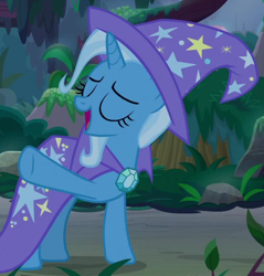 Size: 542x566 | Tagged: safe, derpibooru import, screencap, trixie, student counsel, cropped, eyes closed, solo