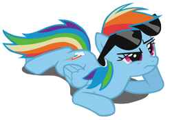 Size: 3500x2431 | Tagged: safe, artist:dipi11, rainbow dash, pegasus, pony, angry, simple background, solo, sunglasses, transparent background, vector