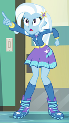 Size: 470x842 | Tagged: safe, derpibooru import, screencap, trixie, better together, equestria girls, forgotten friendship, cropped, pointing, solo