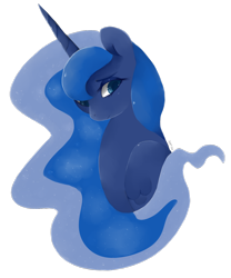 Size: 1024x1231 | Tagged: safe, artist:xeella, princess luna, alicorn, pony, bust, colored pupils, simple background, solo