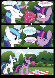 Size: 960x1361 | Tagged: safe, artist:paperlover, shining armor, twilight sparkle, twilight sparkle (alicorn), alicorn, pony, unicorn, comic:your best friend and best lover, brother and sister, female, flower, incest, infidelity, male, mare, shiningsparkle, shipping, siblings, straight