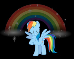 Size: 1979x1567 | Tagged: safe, artist:cthulhuandyou, rainbow dash, pegasus, pony, best pony, cute, dashabetes, eyes closed, female, hoof on chest, mare, rainbow, raised hoof, smiling, solo, spread wings, standing, svg, vector, wings