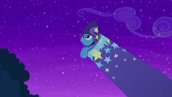 Size: 1280x720 | Tagged: safe, derpibooru import, screencap, trixie, no second prances, pony cannonball