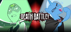 Size: 958x438 | Tagged: safe, artist:bla5t3r, derpibooru import, trixie, magic duel, death battle, exploitable meme, meme, peridot (steven universe), steven universe