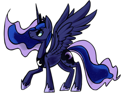 Size: 1024x768 | Tagged: safe, artist:ringatiz, princess luna, alicorn, pony, simple background, solo, spread wings, transparent background