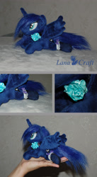 Size: 2138x3905 | Tagged: safe, artist:lanacraft, princess luna, beanie (plushie), irl, kittensized, photo, plushie