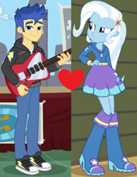Size: 614x790 | Tagged: safe, derpibooru import, edit, edited screencap, screencap, flash sentry, trixie, best trends forever, equestria girls, equestria girls series, rainbow rocks, cropped, sentrixie, shipping, shipping domino, straight