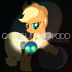 Size: 800x800 | Tagged: safe, artist:adrianimpalamata, applejack, earth pony, parasprite, pony, carrie underwood, female, mare