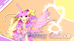 Size: 1920x1080 | Tagged: safe, artist:the0ne-u-lost, princess cadance, human, blushing, horned humanization, humanized, open mouth, solo, winged humanization