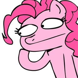 Size: 945x945 | Tagged: safe, artist:megasweet, pinkie pie, earth pony, pony, female, mare, pink coat, pink mane, reaction image, solo