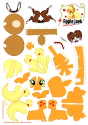 Size: 2480x3507 | Tagged: safe, artist:kna, applejack, winona, earth pony, pony, high res, papercraft, template