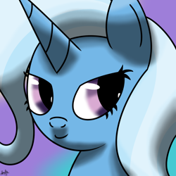 Size: 1000x1000 | Tagged: safe, artist:spritepony, derpibooru import, trixie, pony, unicorn, female, looking at you, mare, portrait, solo