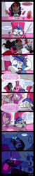 Size: 700x3528 | Tagged: safe, artist:lunarcakez, king sombra, princess cadance, shining armor, alicorn, pony, unicorn, comic, crying, dark magic, food, ketchup, magic, paranoia fuel, sauce, scared, shit just got real, sombra eyes, the dinner guest