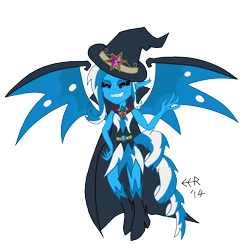 Size: 2700x2789 | Tagged: safe, artist:e-e-r, derpibooru import, trixie, demon, equestria girls, alicorn amulet, black sclera, corrupted, element of magic, fangs, simple background, solo, transparent background, vector