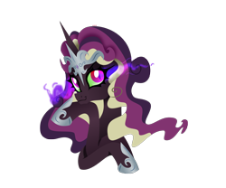 Size: 1864x1552 | Tagged: safe, artist:xebck, princess cadance, alicorn, pony, corrupted, glowing eyes, leaning, looking at you, nemesis, nightmare cadance, nightmarified, portrait, simple background, smiling, solo, sombra eyes, transparent background, vector