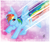 Size: 850x710 | Tagged: safe, artist:arofexdracona, rainbow dash, pegasus, pony, detailed background, female, mare, solo