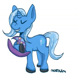 Size: 1280x1267 | Tagged: safe, artist:mortigem, derpibooru import, trixie, pony, unicorn, female, grin, mare, smiling, solo