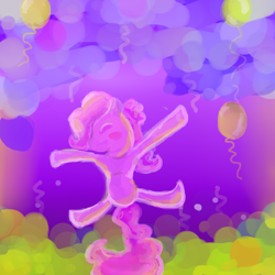 Size: 1000x1000 | Tagged: safe, artist:madnesstheatre, pinkie pie, earth pony, pony, balloon, colorful, party, speedpaint