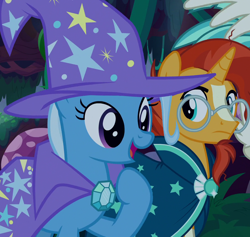 Size: 1104x1046 | Tagged: safe, derpibooru import, screencap, sunburst, trixie, student counsel, cropped