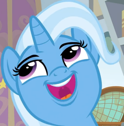 Size: 564x576 | Tagged: safe, derpibooru import, screencap, trixie, a horse shoe-in, cropped