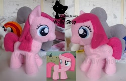 Size: 933x600 | Tagged: safe, artist:vegeto-uchihaportgas, pinkie pie, filly, irl, photo, plushie, solo, straight hair