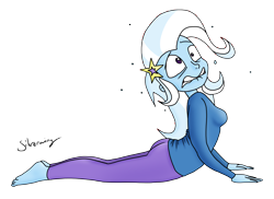 Size: 9708x7062 | Tagged: safe, artist:silverwing, derpibooru import, trixie, equestria girls, absurd resolution, ass, backbend, cobra stretch, expression, female, flexible, pain, pose, push-ups, solo, this will end in tears, workout, yoga, yoga pants