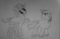 Size: 1024x658 | Tagged: safe, artist:cmpony, king sombra, shining armor, pony, unicorn, body swap, swapped cutie marks