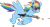 Size: 1024x551 | Tagged: safe, artist:akita-ken, rainbow dash, pegasus, pony, blue coat, female, gun, mare, multicolored mane