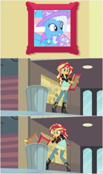 Size: 1125x1896 | Tagged: safe, derpibooru import, edit, edited screencap, screencap, sunset shimmer, trixie, pony, unicorn, equestria girls, my past is not today, into the trash it goes, op is a cuck, op is trying to start shit, pride, pride flag, transgender pride flag, transphobia, trash can
